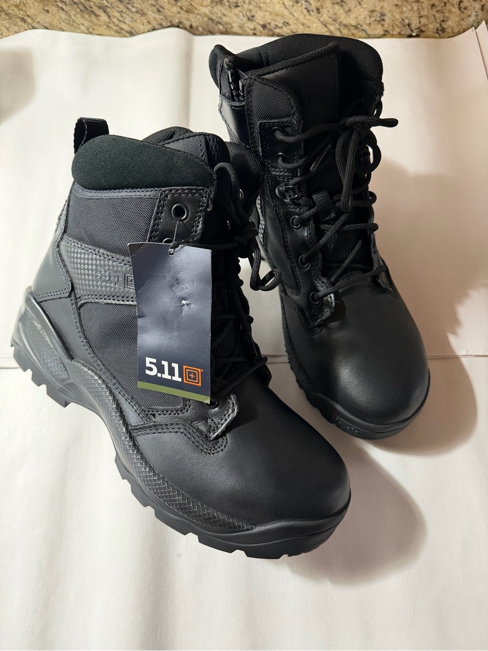 5.11 Tactical A.T.A.C. 2.0 6" Side Zip Boots Black NWOB Size 8.5